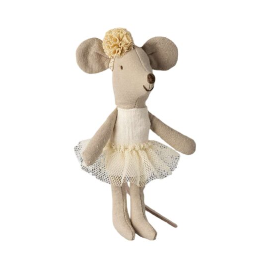 Maileg Ballerina Maus, Kleine Schwester cremefarben