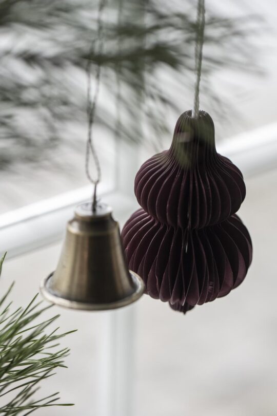 IB Laursen Weihnachtsschmuck zum hängen *Tropfen* gefaltetes Papier bordeaux hängend